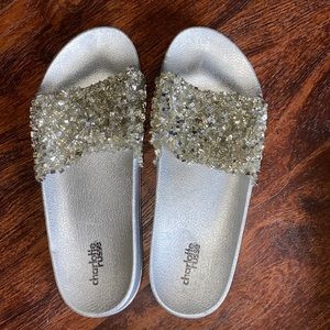 Glitter gem sandal slip on
